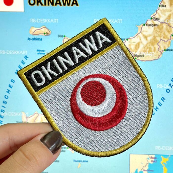 BE0414E-001 Okinawa Japan Embroidered Flag Patch 2.68"×3.15" - Image 2