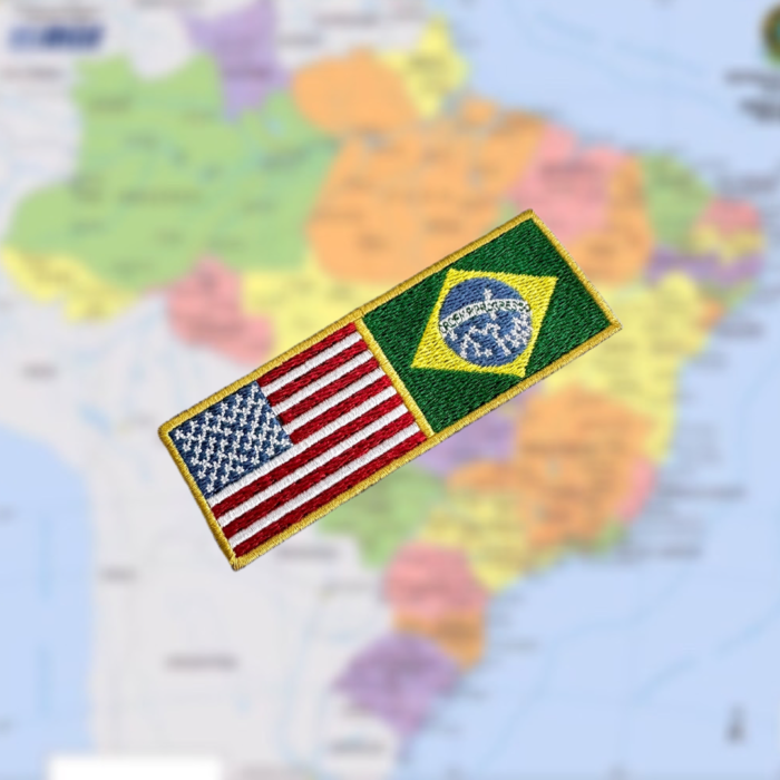 BP0055-0403-011 USA Brasil Embroidered Flag Patch 4.33″×1.5″ - Image 2