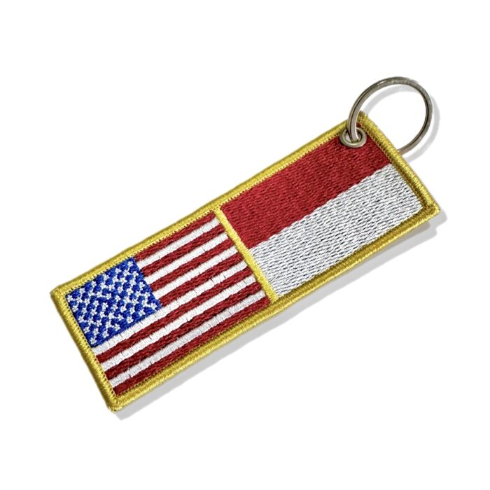 BP0055-0419-011 USA Indonesia Embroidered Flag Patch 4.33″×1.5″ - Image 5