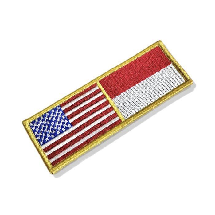 BP0055-0419-011 USA Indonesia Embroidered Flag Patch 4.33″×1.5″ - Image 3