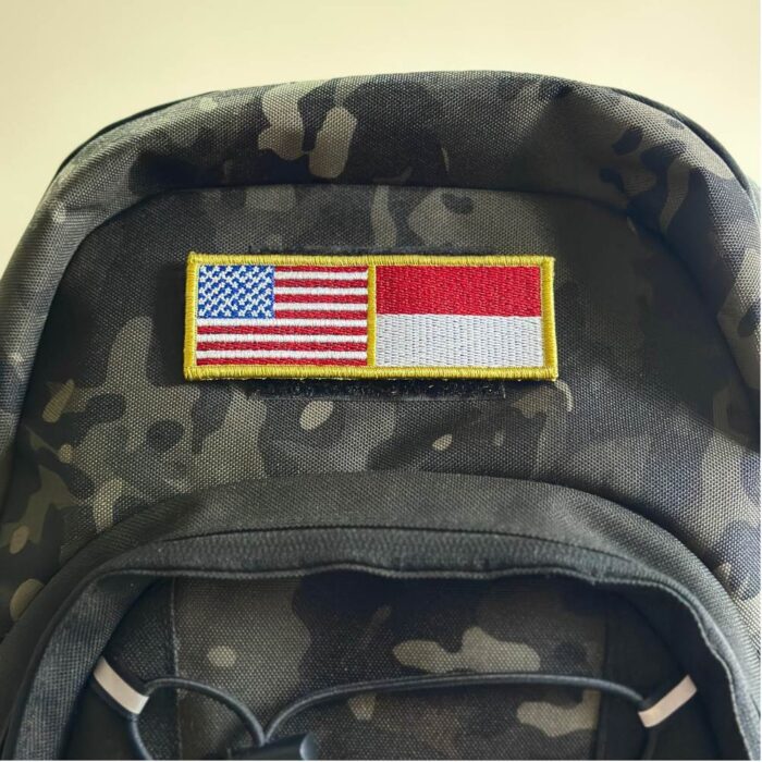 BP0055-0419-011 USA Indonesia Embroidered Flag Patch 4.33″×1.5″ - Image 4