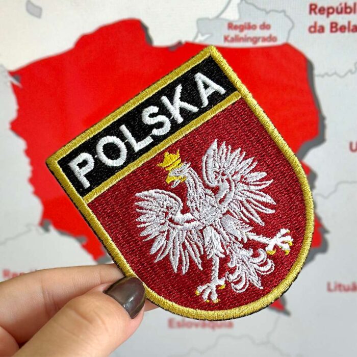 BP0217E-001 Poland Flag Embroidered Patch 2.68"×3.15" - Image 2