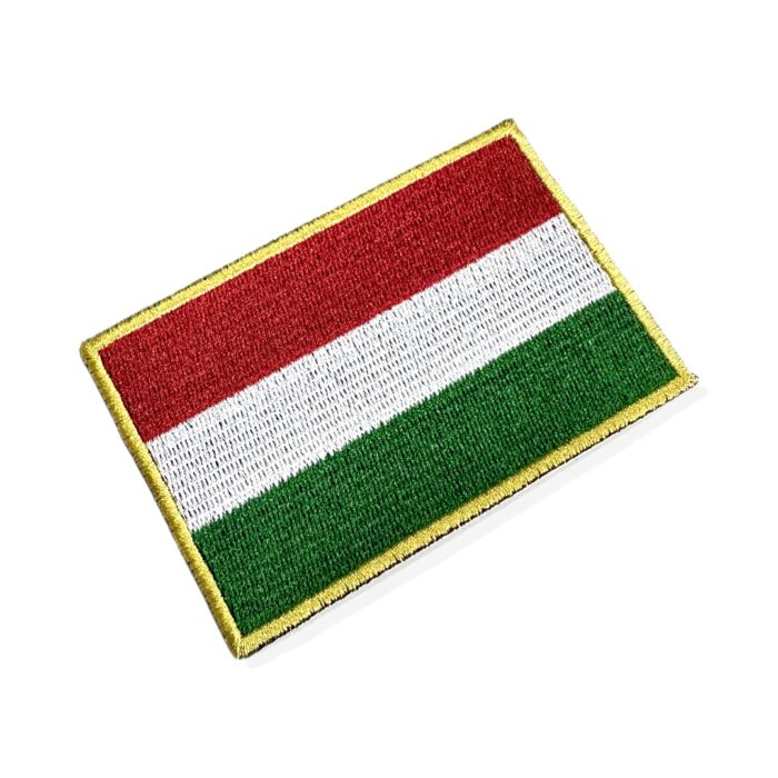 BP0406-021 Hungary Embroidered Flag Patch 4"×2.67"