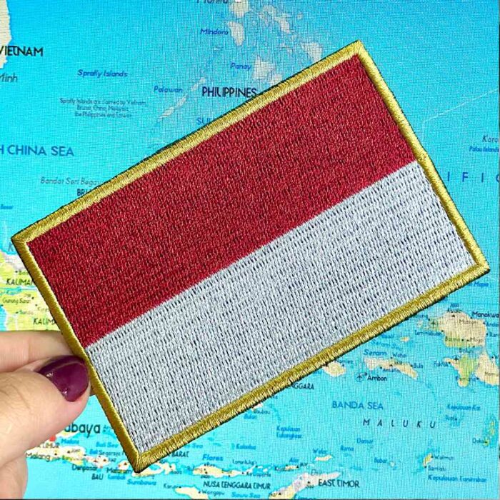 BP0419-021 Indonesia Embroidered Flag Patch 4"×2.67" - Image 2