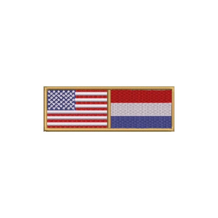 BP0055-0033-031 USA Neitherlands Embroidered Flag Patch 3"x1.5" - Image 7