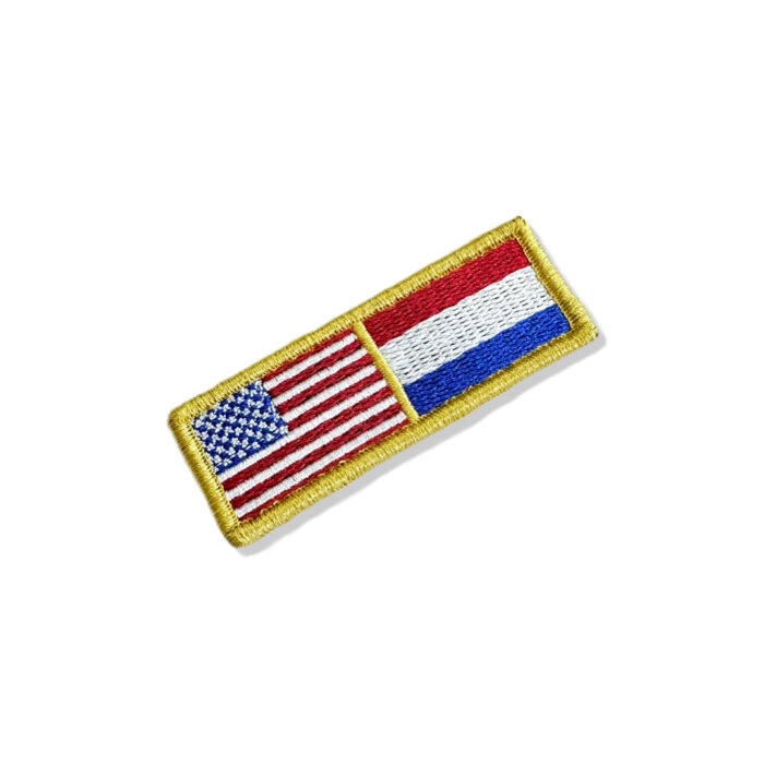 BP0055-0033-031 USA Neitherlands Embroidered Flag Patch 3"x1.5" - Image 3