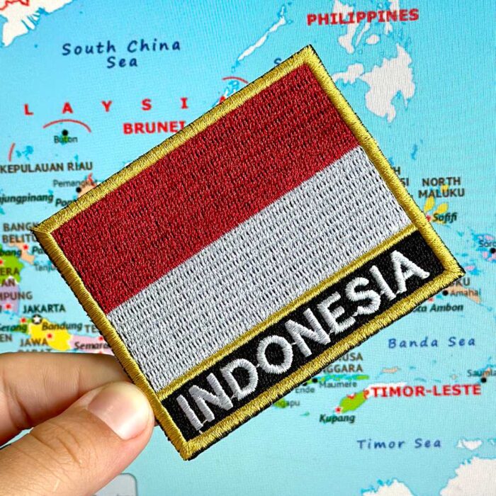 BP0419N-001 Indonesia Embroidered Flag Patch 3"×2.5" - Image 2