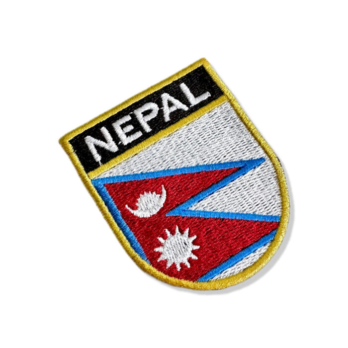 BP0041E-011 Nepal Embroidered Flag Patch 2.25"x2.68"