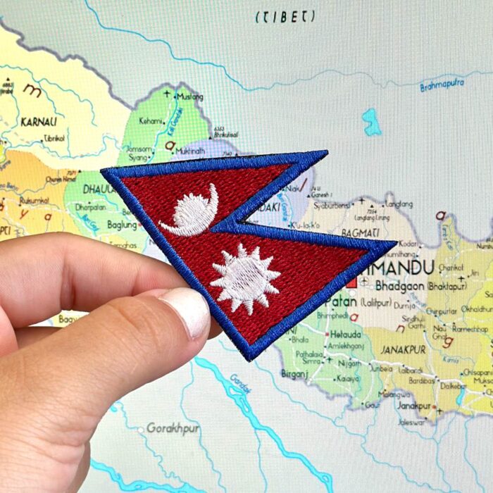 BP0041-011 Nepal Embroidered Flag Patch 2.2"x1.7" - Image 2