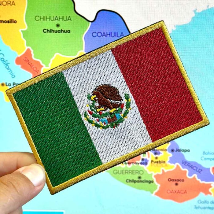 BP0050-021 Mexico Embroidered Flag Patch 4″×2.67″ - Image 2