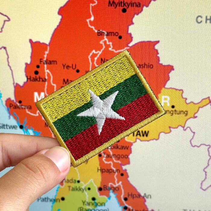 BP0412-011 Myanmar Embroidered Flag Patch 2.25″×1.5″ - Image 2