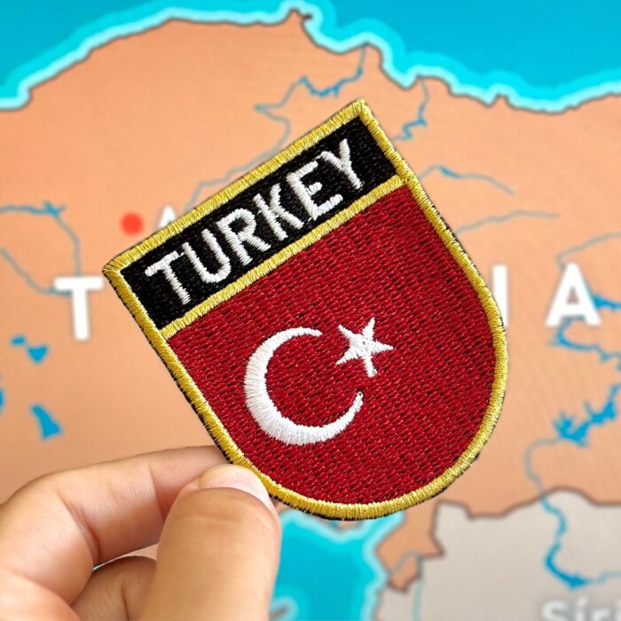 BP0428E-011 Turkey Embroidered Flag Patch 2.25"x2.68" - Image 2