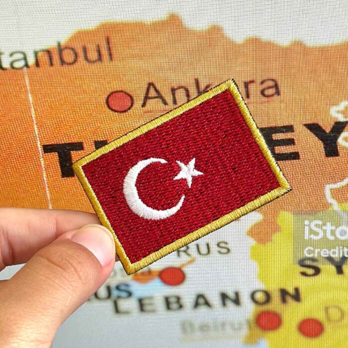 BP0428-011 Turkey Embroidered Flag Patch 2.25″×1.5″ - Image 2