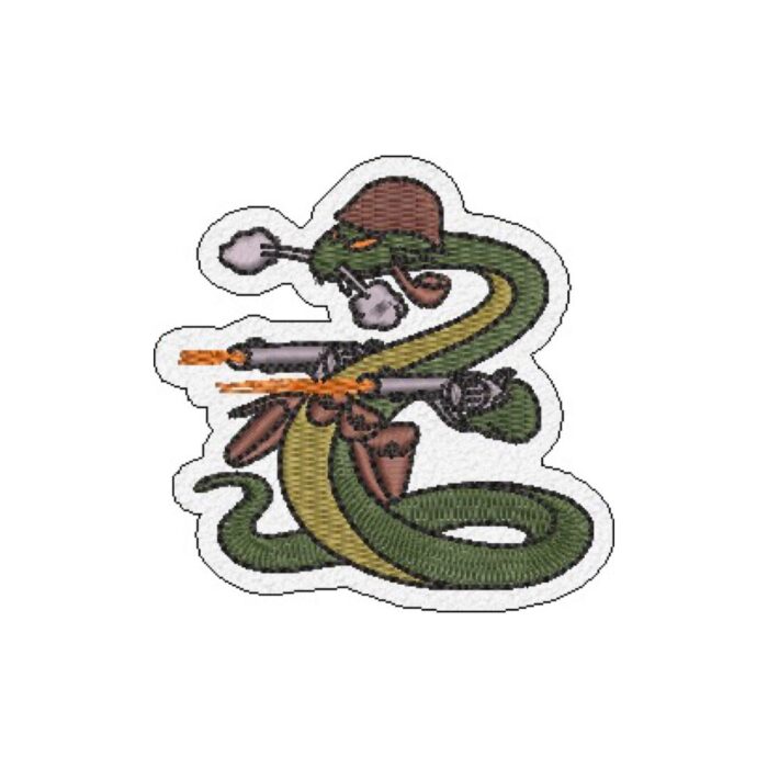 M0073-001 Bellicose Snake Embroidery Patch Iron-in 2.5″x2.5″ - Image 6