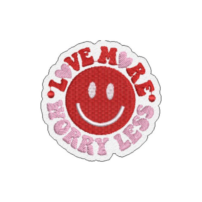 V0009-001 Love More Worry Less Embroidered Patch 2.25"x2.25" - Image 6