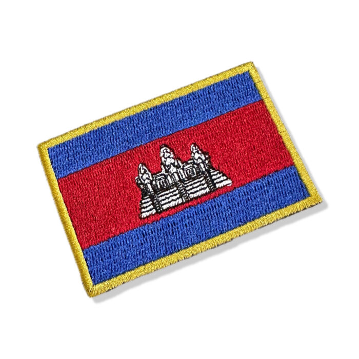 BP0205-001 Camboja Embroidered Flag Patch 3″×2″
