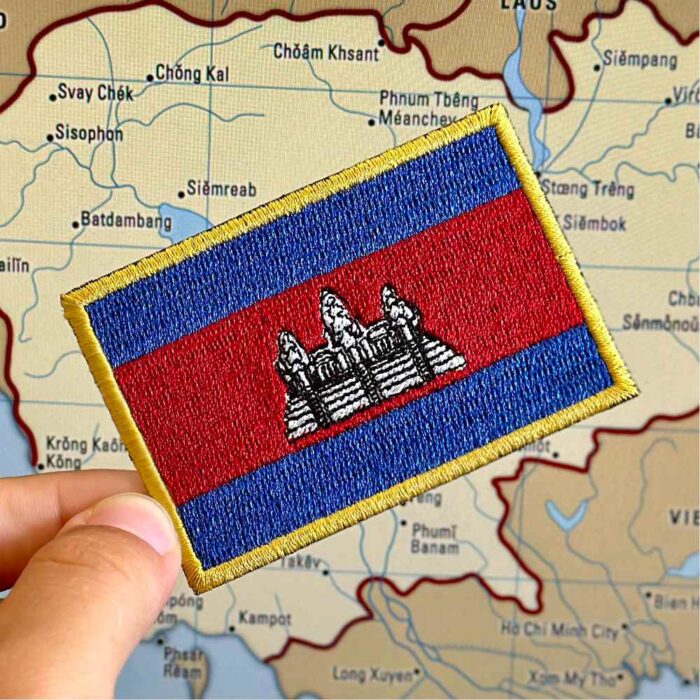 BP0205-001 Camboja Embroidered Flag Patch 3″×2″ - Image 2