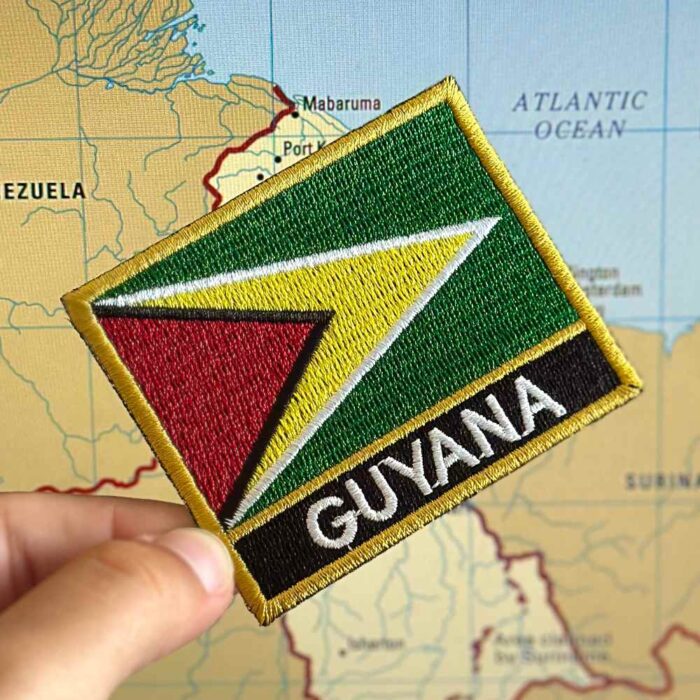BP0224N-001 Guyana Embroidered Flag Patch 3×2.5 - Image 2