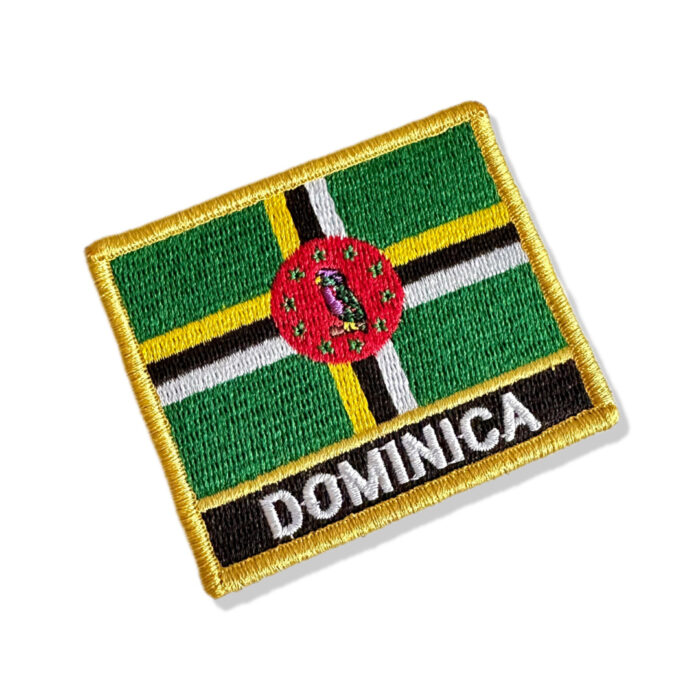 BP0432N-001 Dominica Embroidered Flag Patch 3″×2.5″ - Image 3