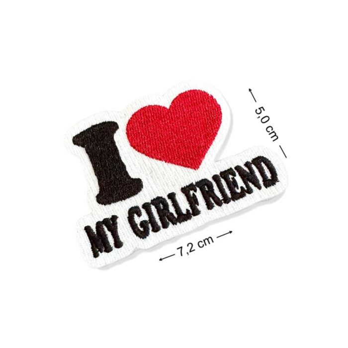 V0014-001 I Love My Girlfriend Embroidered Patch 2.8″×2″ - Image 6