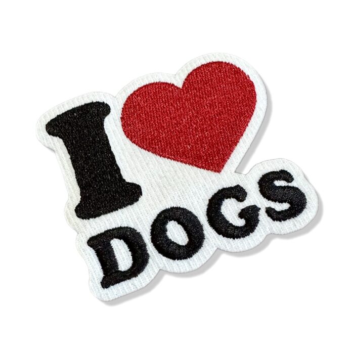 V0011-001 I Love Dogs Embroidered Patch 2.75 in x 2.4 in