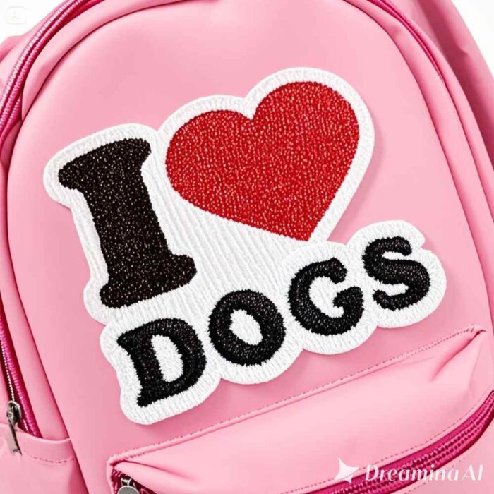 V0011-001 I Love Dogs Embroidered Patch 2.75 in x 2.4 in - Image 2