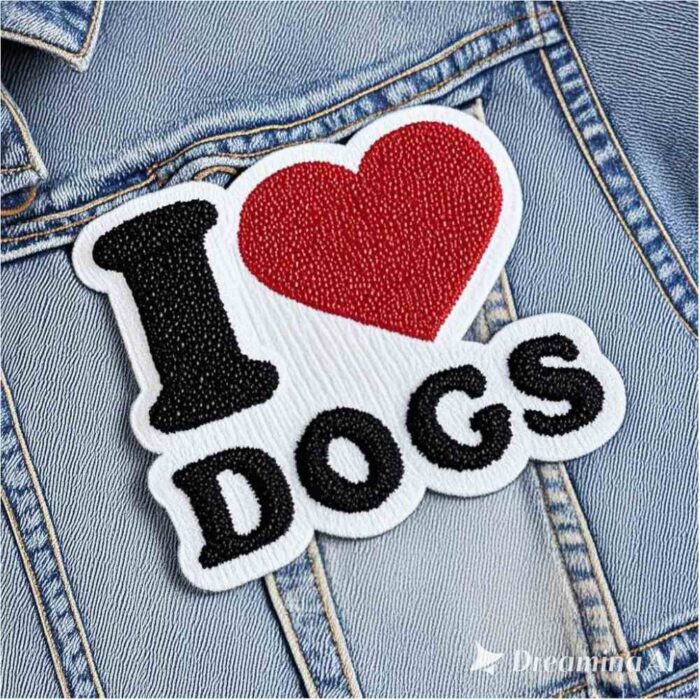 V0011-001 I Love Dogs Embroidered Patch 2.75 in x 2.4 in - Image 3