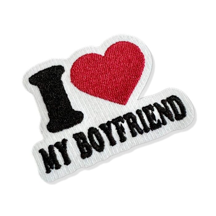 V0015-001 I Love My Boyfriend Embroidered Patch 2.8″×3″