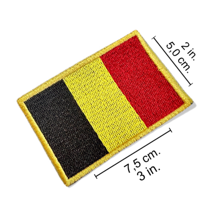 BP0215-001 Belgium Embroidered Flag Patch 3"x2" - Image 2