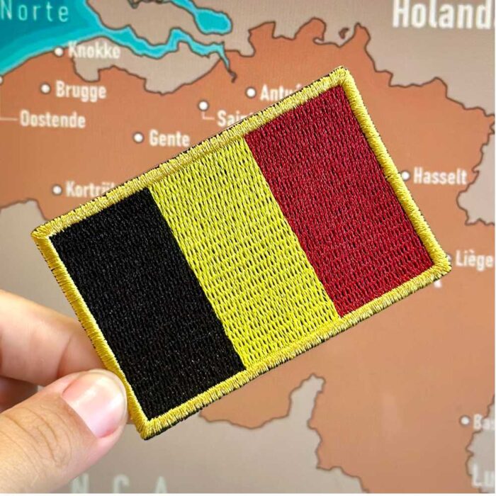 BP0215-001 Belgium Embroidered Flag Patch 3"x2" - Image 3