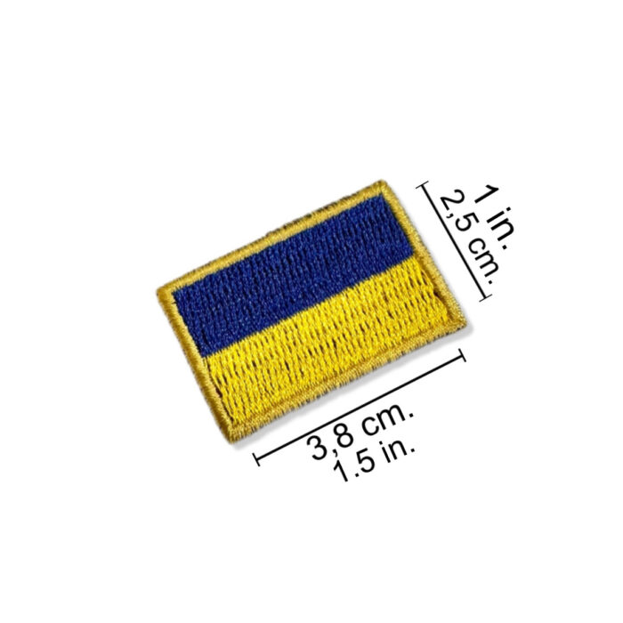 BP0408-031 Ukraine Embroidered Flag Patch 1.5"x1" - Image 2