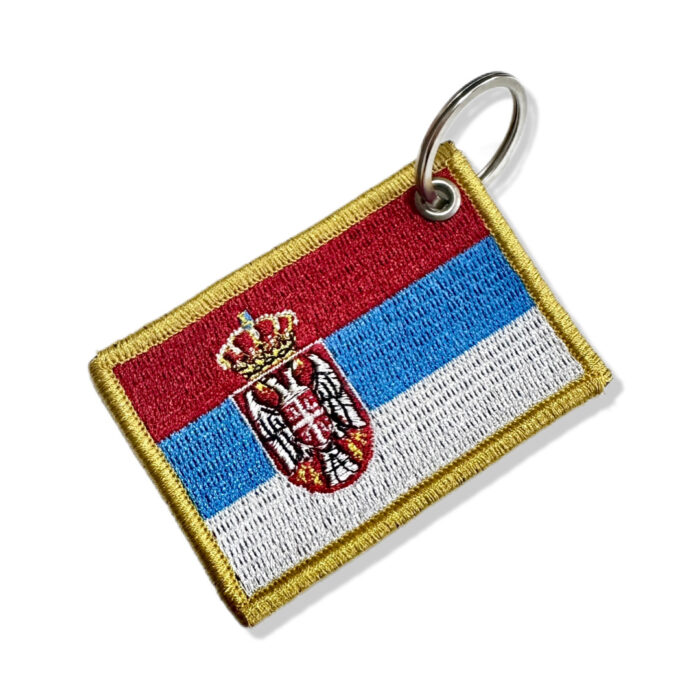 BP0425-001 Serbia Embroidered Flag Patch 3"x2" - Image 7