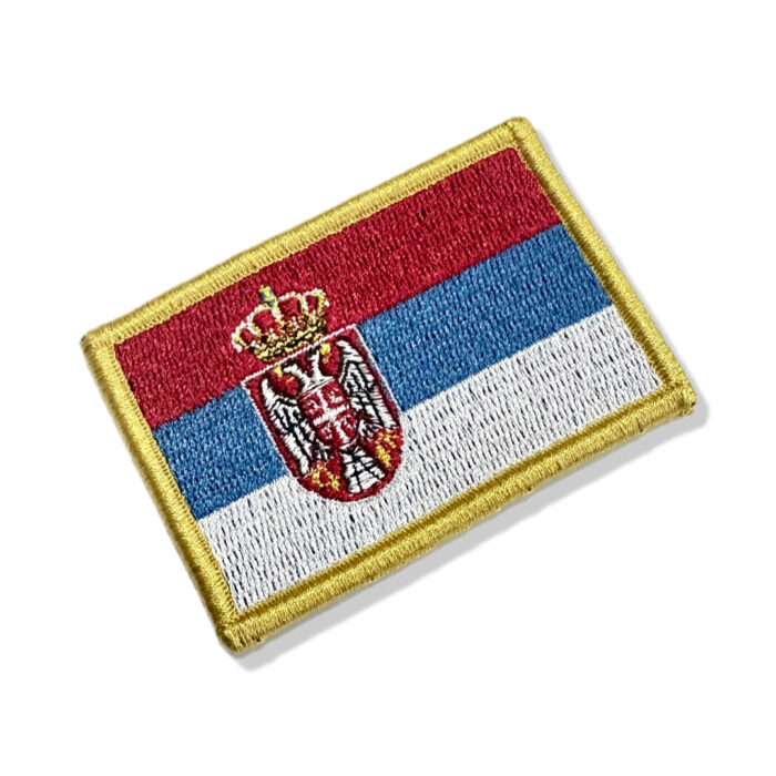 BP0425-001 Serbia Embroidered Flag Patch 3"x2" - Image 4