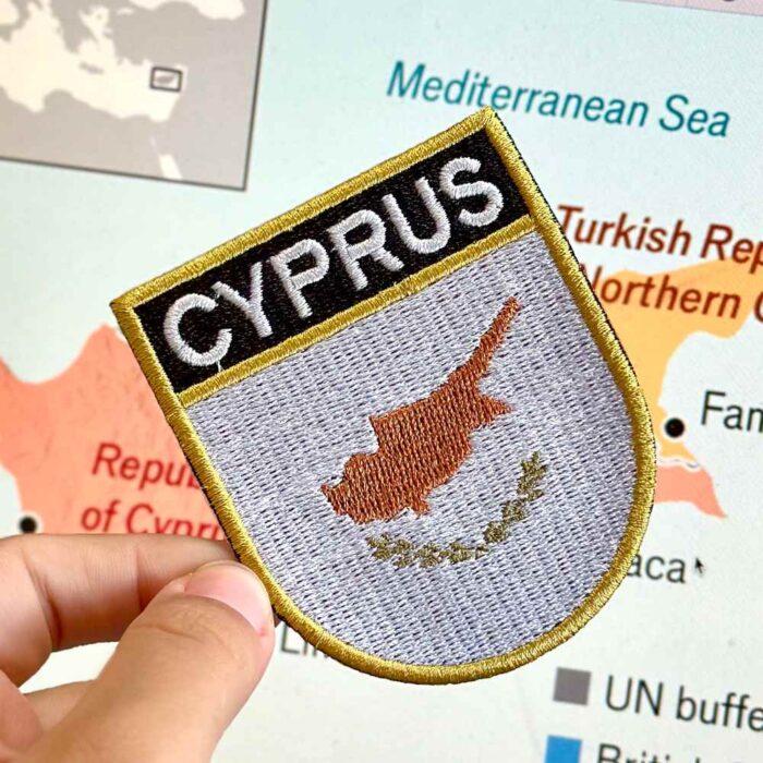 BP0439E-001 Cyprus Embroidered Flag Patch 2.68″×3.15″ - Image 3