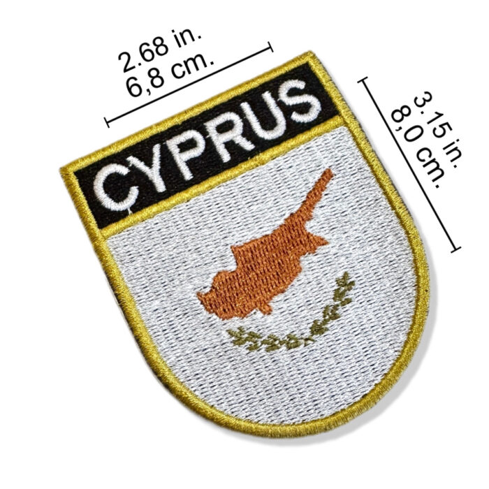 BP0439E-001 Cyprus Embroidered Flag Patch 2.68″×3.15″ - Image 2