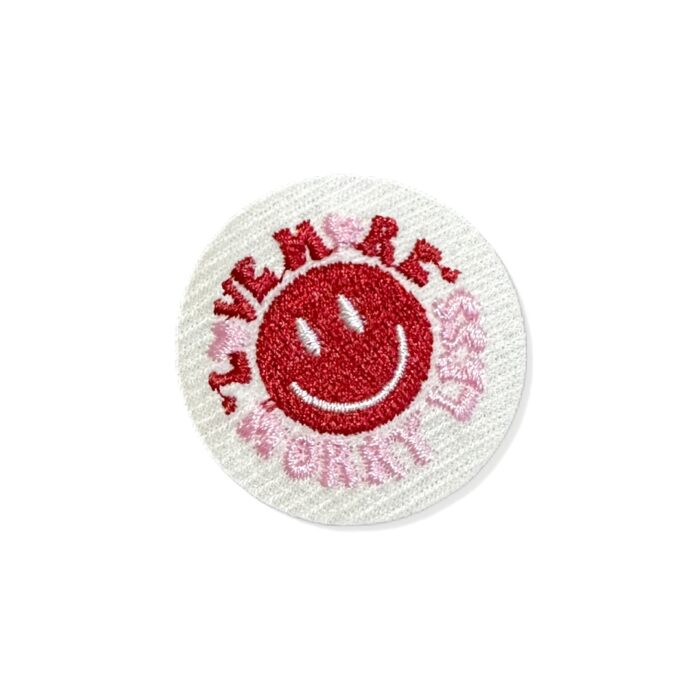 V0009-002 Love More Worry Less Embroidered Patch 1.57"x1.57"