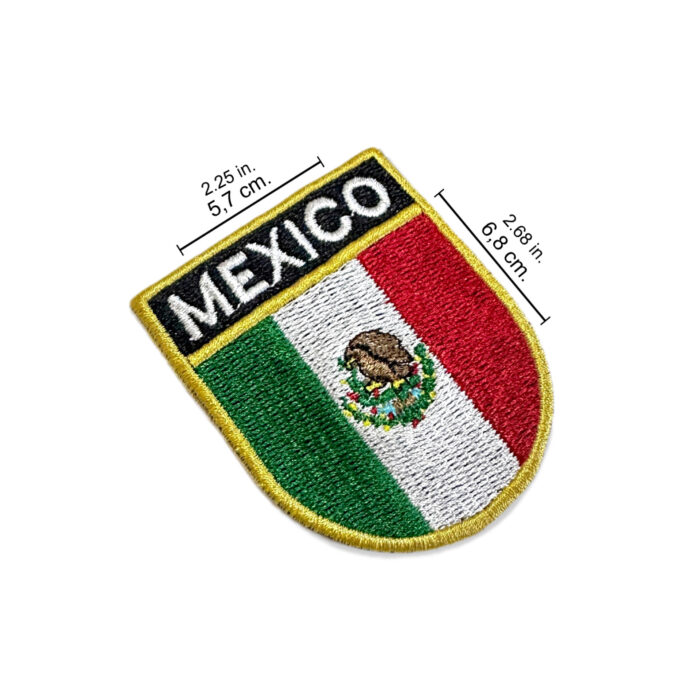 BP0050E-011 Mexico Embroidered Flag Patch 2.25″x2.68″ - Image 2