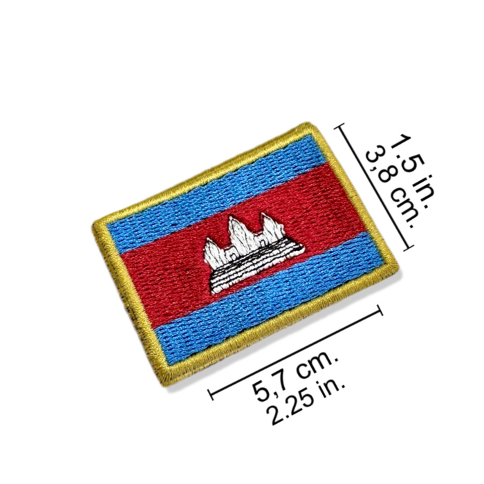 BP0205-011 Camboja Embroidered Flag Patch 2.25″×1.5″ - Image 2