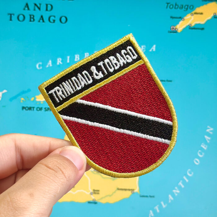 BP0225E-011 Trinidad Tobago Embroidered Flag Patch 2.25″x2.68″ - Image 3