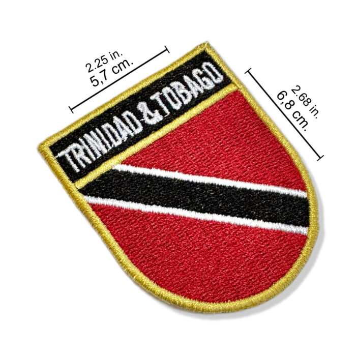 BP0225E-011 Trinidad Tobago Embroidered Flag Patch 2.25″x2.68″ - Image 2