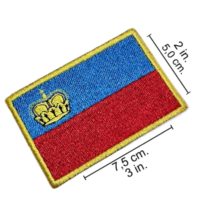BP0424-001 Liechtenstein Embroidered Flag Patch 3″x2″ - Image 2
