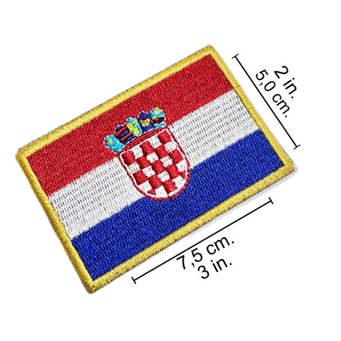 BP0436-001 Croatia Embroidered Flag Patch 3″x2″ - Image 2