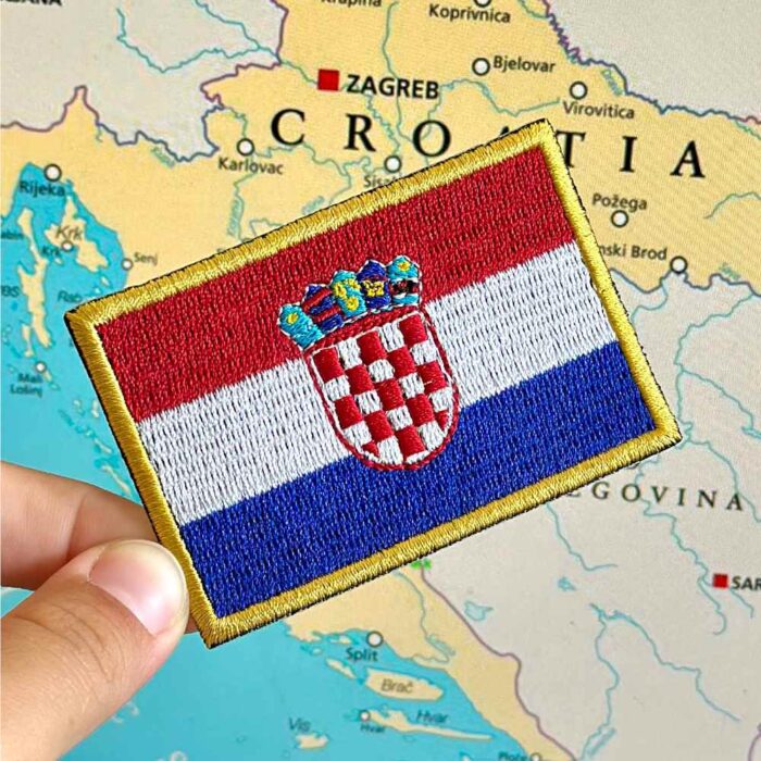 BP0436-001 Croatia Embroidered Flag Patch 3″x2″ - Image 3