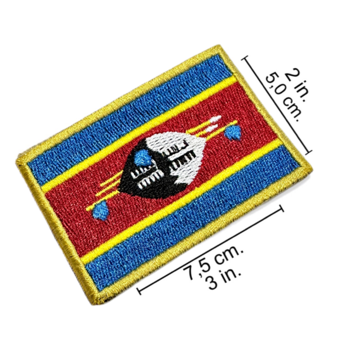 BP0441-001 Eswatini Embroidered Flag Patch 3″x2″ - Image 2
