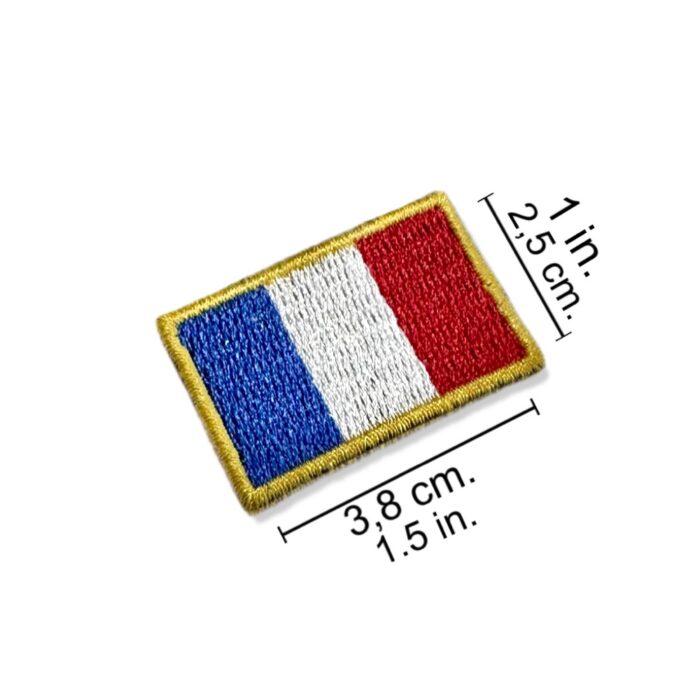 BP0031-031 France Embroidered Flag Patch 1.5"x1 in" - Image 2