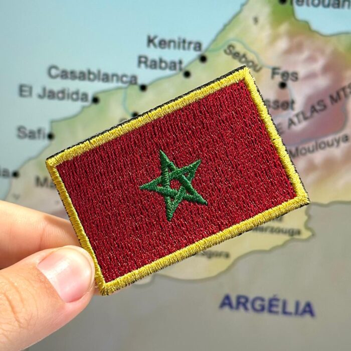 BP0192-057A Marrocos Embroidered Flag Patch 2.25″x2.68″ - Image 3