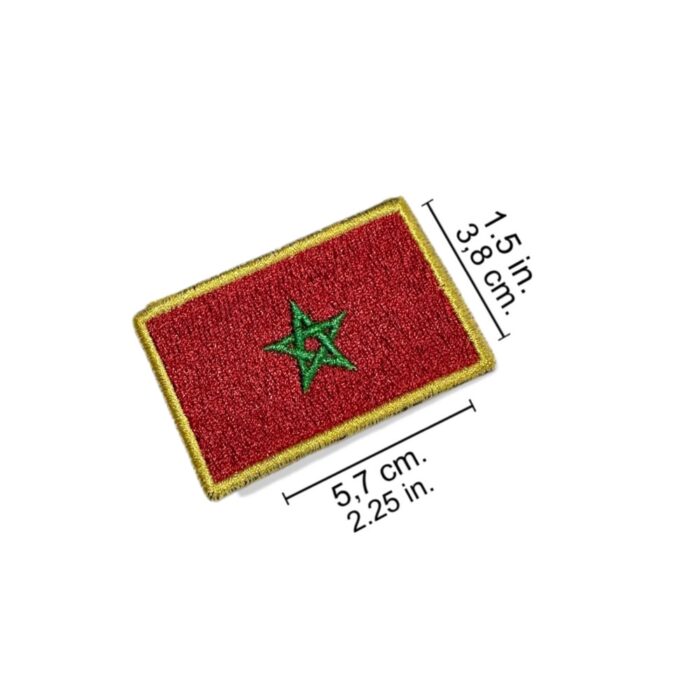 BP0192-057A Marrocos Embroidered Flag Patch 2.25″x2.68″ - Image 2