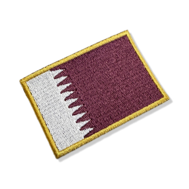 BP0213-075A Qatar Embroidered Flag Patch 3"x2"