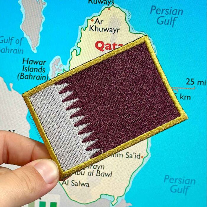 BP0213-075A Qatar Embroidered Flag Patch 3"x2" - Image 3