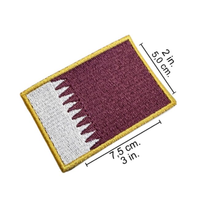 BP0213-075A Qatar Embroidered Flag Patch 3"x2" - Image 2